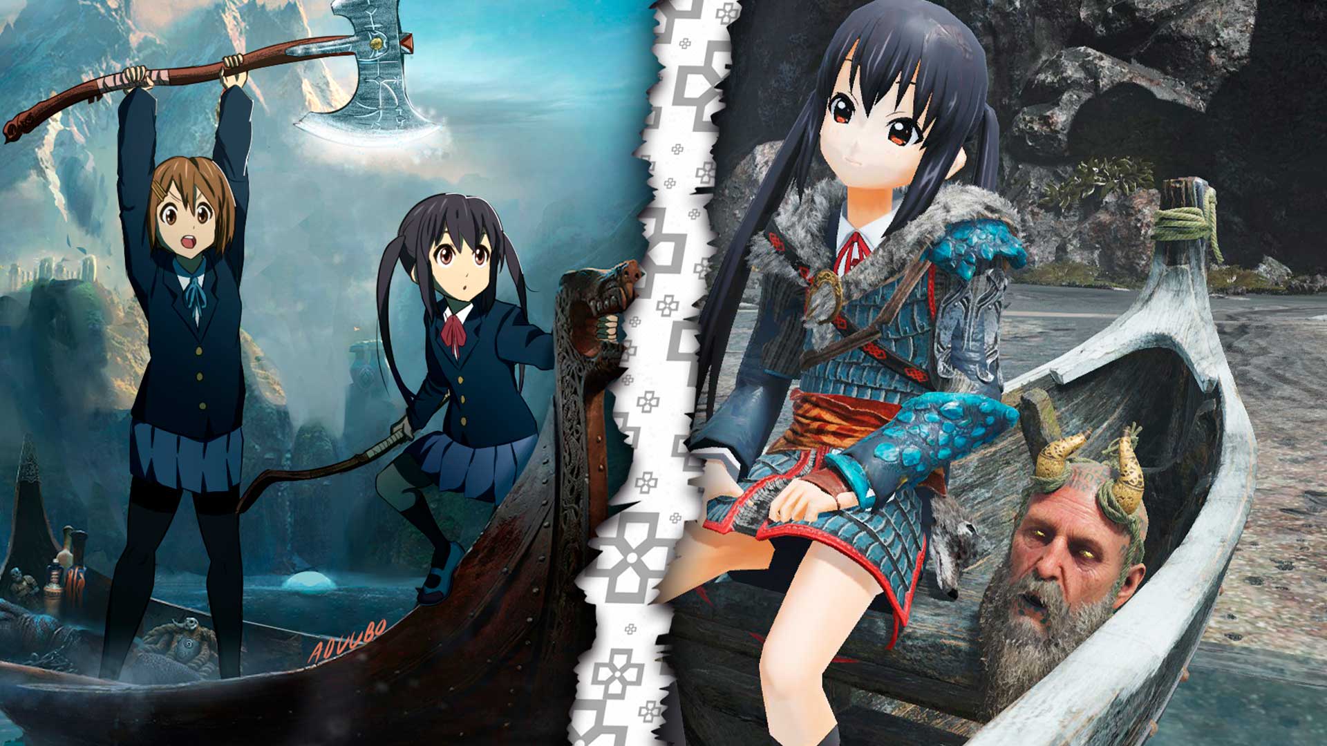 K-ON! Yui and Azusa in God of War Mod 